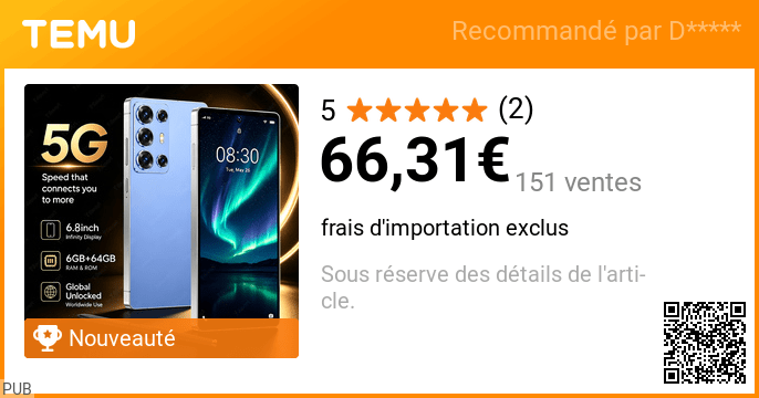 Offre Temu #06 – produit à découvrir