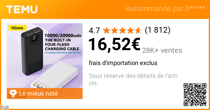 Offre Temu #21 – produit à découvrir