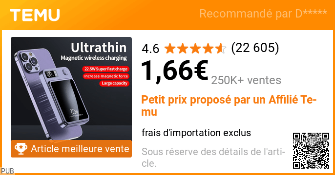 Offre Temu #22 – produit à découvrir