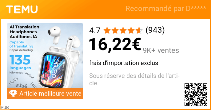Offre Temu #15 – produit à découvrir