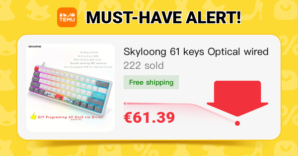  Skyloong 61 keys Optical wired mechanical keyboard Coral Sea Theme 60% profile hot swapping optical switch RGB Backlist White ABS Case for DIY Programing All keys function via driver in Win/Mac 